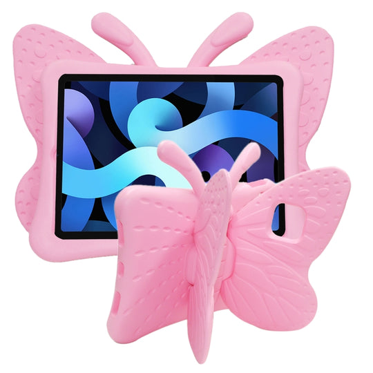 For iPad Air 11 2026 / 2025 / 2024 Butterfly Bracket Kids EVA Shockproof Tablet Case(Pink)