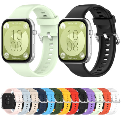 For Huawei Watch Fit4 / Fit4 Pro / Fit3 Silver Buckle Silicone Sports Watch Band(Sky Blue) by buy2fix