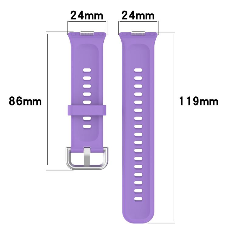 For Huawei Watch Fit4 / Fit4 Pro / Fit3 Silver Buckle Silicone Sports Watch Band(Red) - Watch Bands by buy2fix | Online Shopping UK | buy2fix