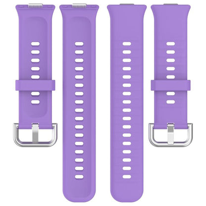 For Huawei Watch Fit4 / Fit4 Pro / Fit3 Silver Buckle Silicone Sports Watch Band(Purple) by buy2fix
