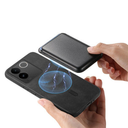 For vivo S18 / S18 Pro 5G Retro Magsafe Card Bag PU Back Cover Phone Case(Black) - vivo Cases by buy2fix | Online Shopping UK | buy2fix