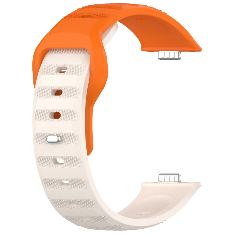 For Huawei Watch Fit 3 Wavy Dot Texture Silicone Sports Watch Band(Orange+Starlight) by buy2fix