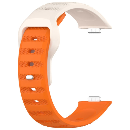For Huawei Watch Fit 3 Wavy Dot Texture Silicone Sports Watch Band(Starlight+Orange) by buy2fix