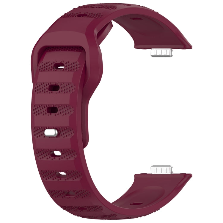 For Huawei Watch Fit 3 Wavy Dot Texture Silicone Sports Watch Band(Wine Red) by buy2fix