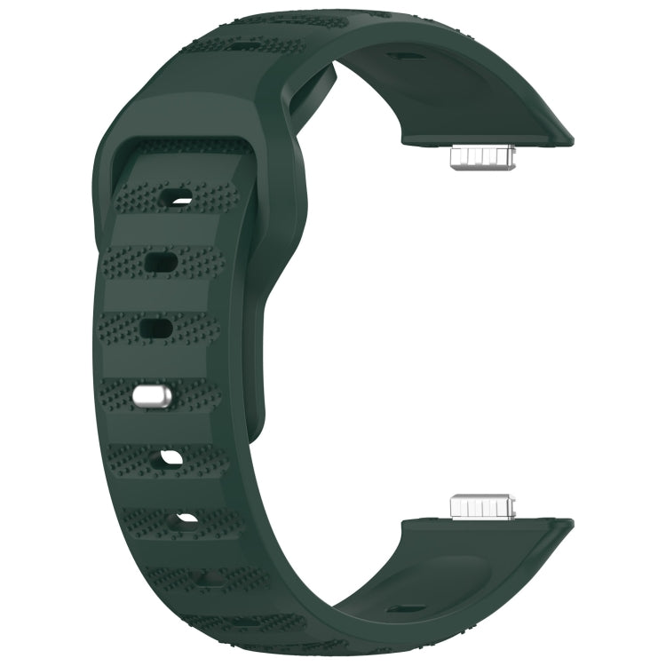For Huawei Watch Fit 3 Wavy Dot Texture Silicone Sports Watch Band(Green) by buy2fix