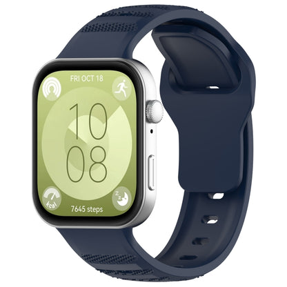 For Huawei Watch Fit 3 Wavy Dot Texture Silicone Sports Watch Band(Midnight Blue) by buy2fix