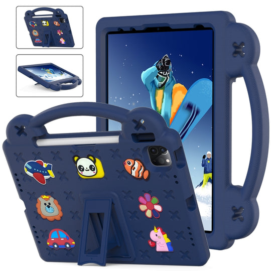 For iPad Air 11 2026 / 2025 / 2024 Handle Kickstand Children EVA Shockproof Tablet Case(Navy Blue)