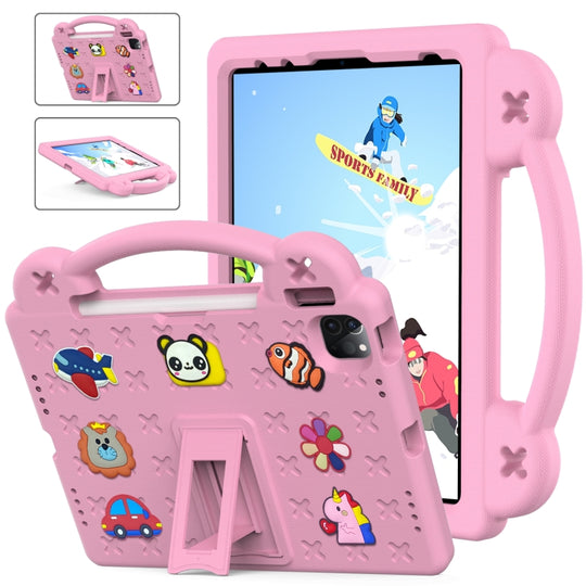 For  iPad Pro 11 2025 / 2024 Handle Kickstand Children EVA Shockproof Tablet Case(Pink)