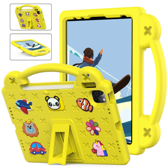 For  iPad Pro 11 2025 / 2024 Handle Kickstand Children EVA Shockproof Tablet Case(Yellow)