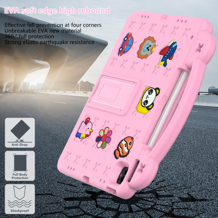 For iPad Air 13 2025 / 2024 Handle Kickstand Children EVA Shockproof Tablet Case(Pink) by buy2fix
