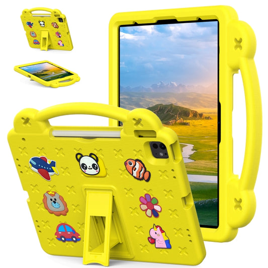 For iPad Air 13 2025 / 2024 Handle Kickstand Children EVA Shockproof Tablet Case(Yellow) - iPad Air 13 2025 / 2024 Cases by buy2fix | Online Shopping UK | buy2fix