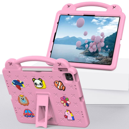 For iPad Pro 12.9 2022 / 2021 Handle Kickstand Children EVA Shockproof Tablet Case(Pink) - iPad Pro 12.9 (2022/2021) Cases by buy2fix | Online Shopping UK | buy2fix