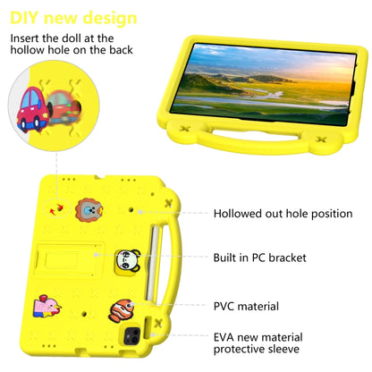 For iPad Pro 12.9 2022 / 2021 Handle Kickstand Children EVA Shockproof Tablet Case(Yellow) - iPad Pro 12.9 (2022/2021) Cases by buy2fix | Online Shopping UK | buy2fix