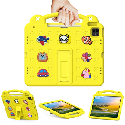 For iPad Pro 12.9 2022 / 2021 Handle Kickstand Children EVA Shockproof Tablet Case(Yellow) - iPad Pro 12.9 (2022/2021) Cases by buy2fix | Online Shopping UK | buy2fix
