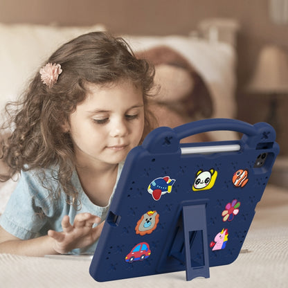 For iPad Pro 12.9 2022 / 2021 Handle Kickstand Children EVA Shockproof Tablet Case(Navy Blue) - iPad Pro 12.9 (2022/2021) Cases by buy2fix | Online Shopping UK | buy2fix