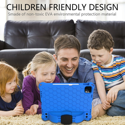 For iPad Pro 11 2024 Honeycomb EVA Hybrid PC Tablet Case with Strap(Blue+Black) - iPad Pro 11 2024 Cases by buy2fix | Online Shopping UK | buy2fix