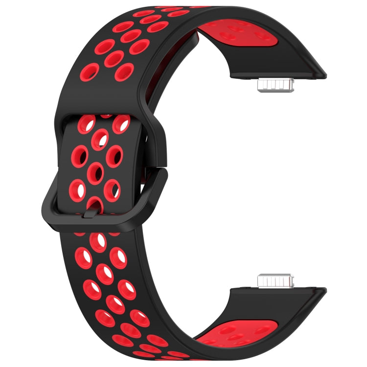 For Huawei Watch Fit 3 Two Color Silicone Sports Watch Band(Black+Red) by buy2fix
