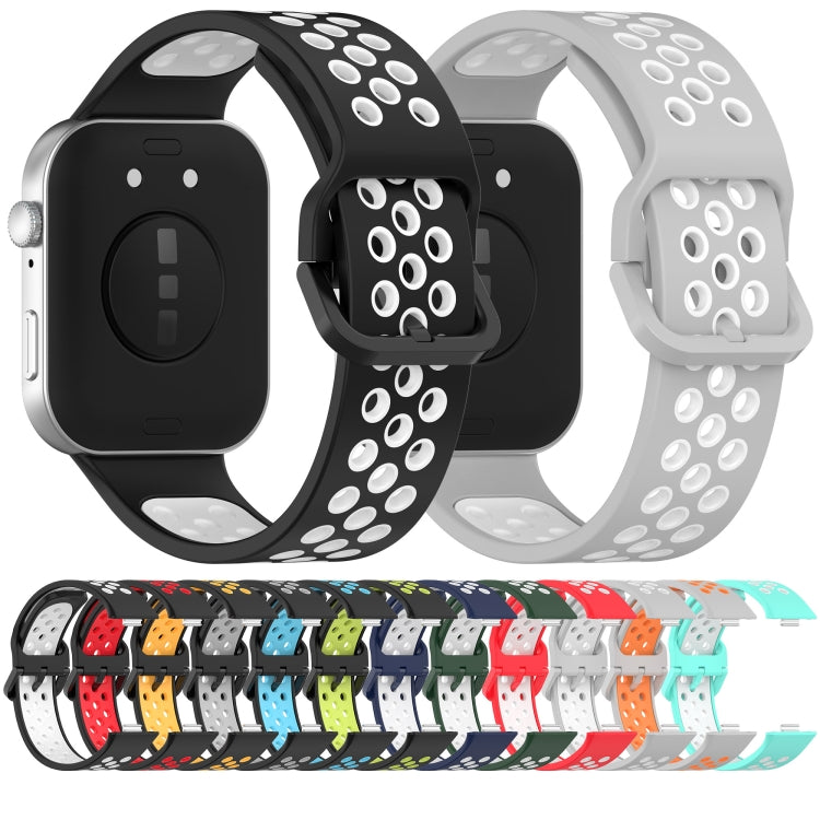 For Huawei Watch Fit 3 Two Color Silicone Sports Watch Band(Black+Blue) by buy2fix