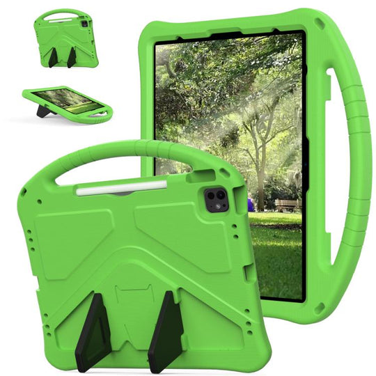 For iPad Pro 12.9 2022 / 2021 EVA Shockproof Tablet Case with Holder(Green)