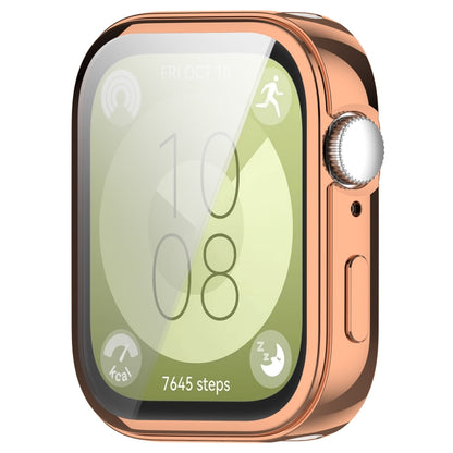 For Huawei Watch Fit 3 Full Coverage TPU Electroplated Watch Protective Case(Rose Gold) by buy2fix