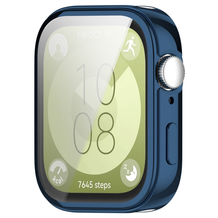 For Huawei Watch Fit 3 Full Coverage TPU Electroplated Watch Protective Case(Midnight Blue) by buy2fix