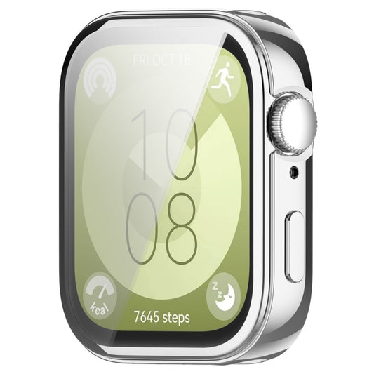 For Huawei Watch Fit 3 Full Coverage TPU Electroplated Watch Protective Case(Sliver) by buy2fix