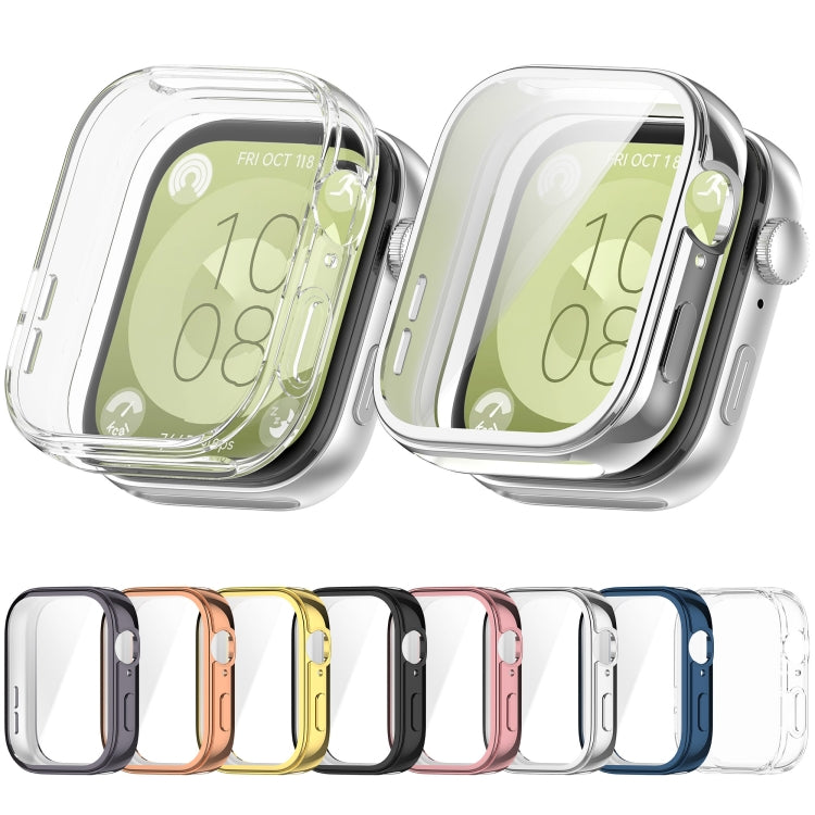 For Huawei Watch Fit 3 Full Coverage TPU Electroplated Watch Protective Case(Sliver) by buy2fix