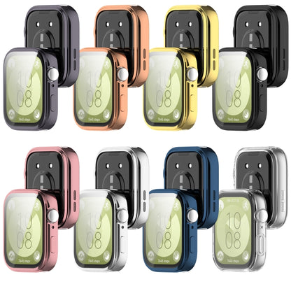 For Huawei Watch Fit 3 Full Coverage TPU Electroplated Watch Protective Case(Pink) by buy2fix