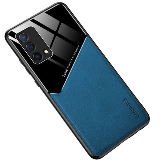 For OPPO K9 All-inclusive Leather Organic Glass Phone Case(Blue) by buy2fix