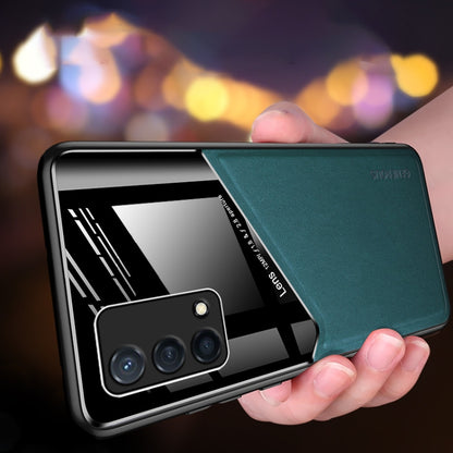 For OPPO K9 All-inclusive Leather Organic Glass Phone Case(Blue) by buy2fix