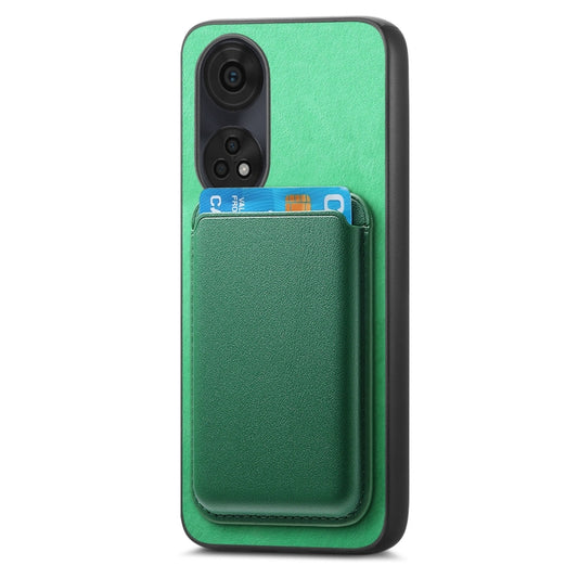 For OPPO Find X7 Ultra 5G Retro Magsafe Card Bag PU Back Cover Phone Case(Green) - OPPO Cases by buy2fix | Online Shopping UK | buy2fix