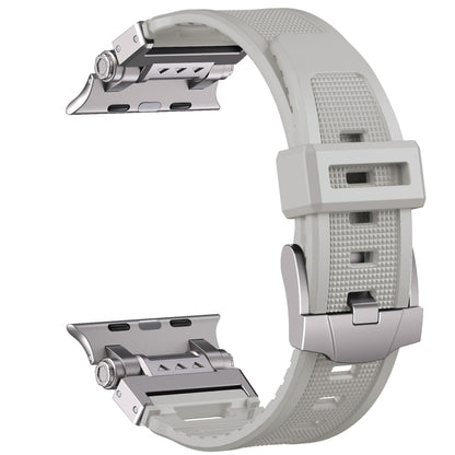 For Apple Watch SE 2023 44mm Silicone Armor Mecha Head Watch Band(Starlight) by buy2fix