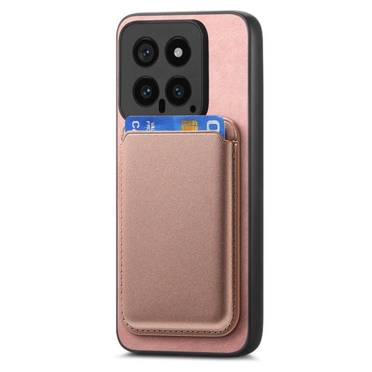 For Xiaomi Redmi K70 / K70 Pro 5G Retro Magsafe Card Bag PU Back Cover Phone Case(Pink) - Xiaomi Cases by buy2fix | Online Shopping UK | buy2fix
