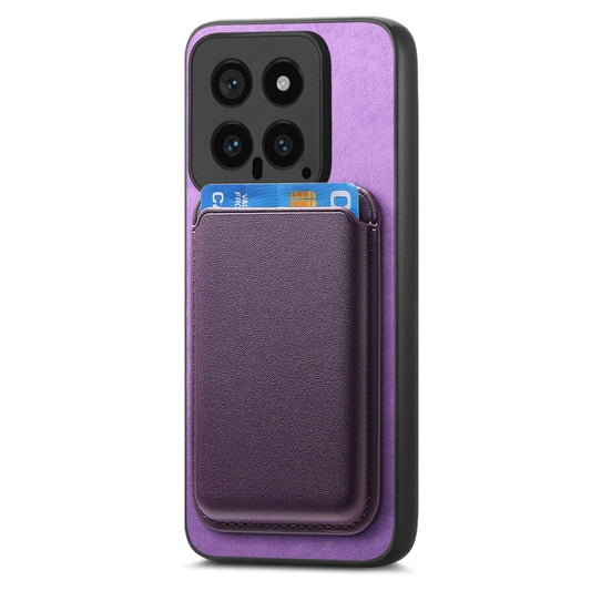 For Xiaomi Redmi K70 / K70 Pro 5G Retro Magsafe Card Bag PU Back Cover Phone Case(Purple) - Xiaomi Cases by buy2fix | Online Shopping UK | buy2fix