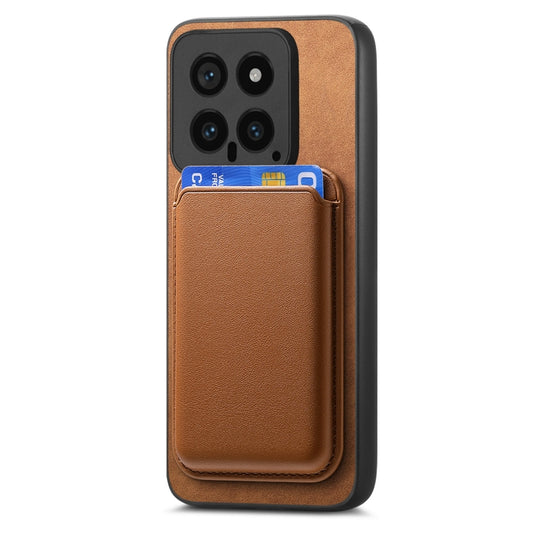 For Xiaomi Redmi Note 13 Pro+ Retro Magsafe Card Bag PU Back Cover Phone Case(Brown) - Xiaomi Cases by buy2fix | Online Shopping UK | buy2fix