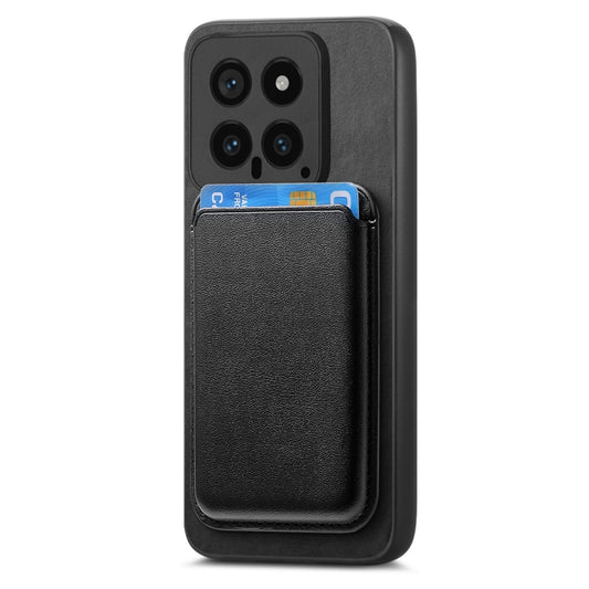 For Xiaomi 14 Retro Magsafe Card Bag PU Back Cover Phone Case(Black) - Xiaomi Cases by buy2fix | Online Shopping UK | buy2fix