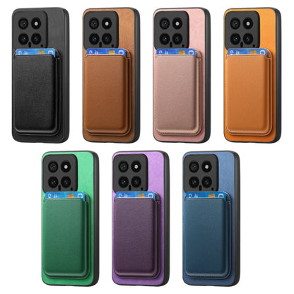 For Xiaomi 14 Retro Magsafe Card Bag PU Back Cover Phone Case(Black) - Xiaomi Cases by buy2fix | Online Shopping UK | buy2fix