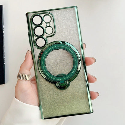 For Samsung Galaxy S22 Ultra 5G Rotation MagSafe Holder Gradient Glitter TPU Phone Case(Cangling) by buy2fix