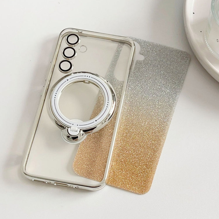 For Samsung Galaxy S22 Ultra 5G Rotation MagSafe Holder Gradient Glitter TPU Phone Case(Cangling) by buy2fix