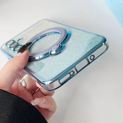 For Samsung Galaxy S22 Ultra 5G Rotation MagSafe Holder Gradient Glitter TPU Phone Case(Cangling) by buy2fix