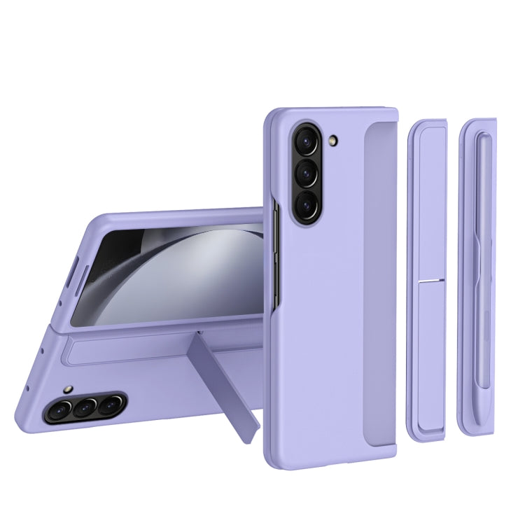 For Samsung Galaxy Z Fold6 5G 2 in 1 Holder Shockproof Phone Case with Pen Slot(Purple) - Galaxy Z Fold6 5G Cases by buy2fix | Online Shopping UK | buy2fix