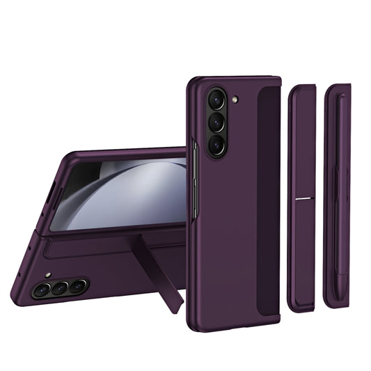 For Samsung Galaxy Z Fold6 5G 2 in 1 Holder Shockproof Phone Case with Pen Slot(Fuchsia) - Galaxy Z Fold6 5G Cases by buy2fix | Online Shopping UK | buy2fix