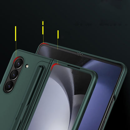 For Samsung Galaxy Z Fold6 5G 2 in 1 Holder Shockproof Phone Case with Pen Slot(Green) - Galaxy Z Fold6 5G Cases by buy2fix | Online Shopping UK | buy2fix