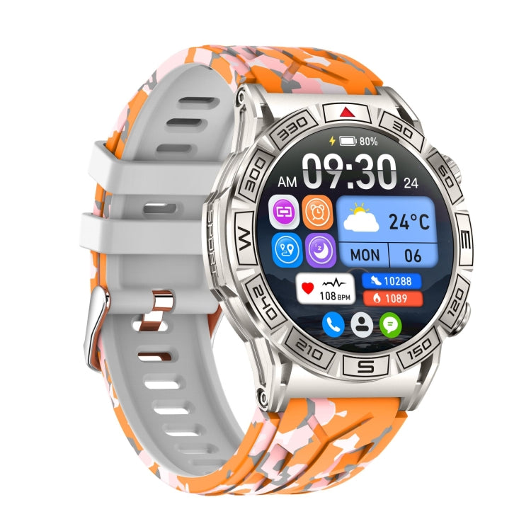 KC80 1.43 inch Color Screen Smart Watch, Support AI Voice Assistant / Bluetooth Call(Camouflage Orange) by buy2fix