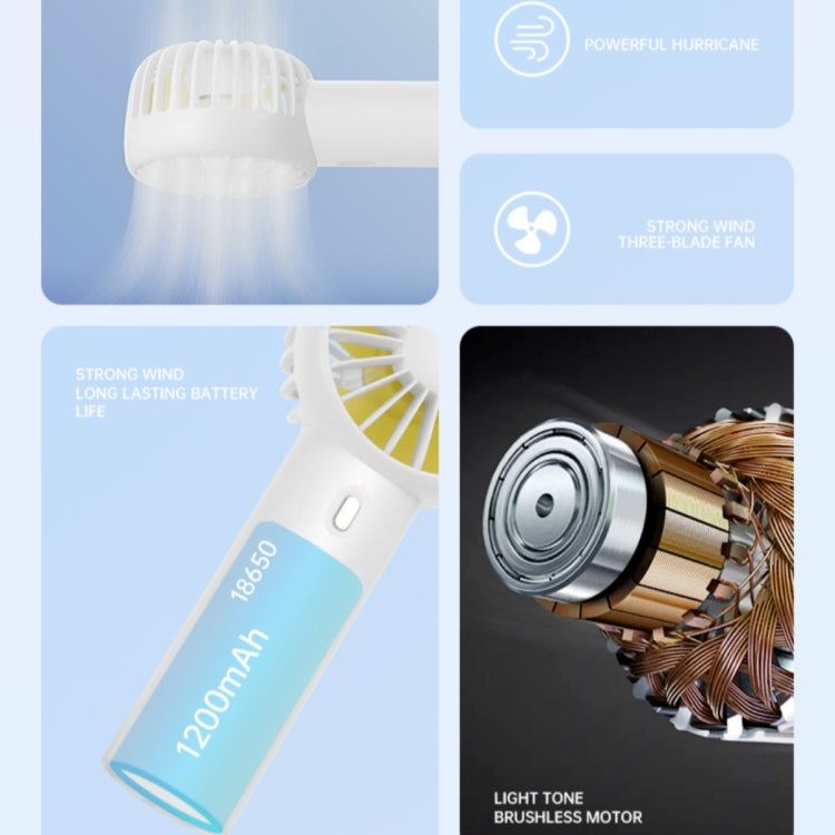F10 3 Wind Speed Rechargeable Summer Cooling Fan Mini Handheld Fan Cooler(Blue) by buy2fix