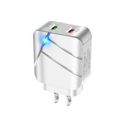 TE-Q820 28W Dual USB QC3.0 18W Mobile Phone Charger, US Plug(White) by buy2fix