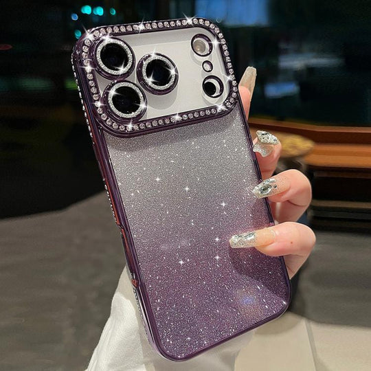 For iPhone 17 Pro Max Diamond Gradient Glitter TPU Phone Case(Gradient Purple)