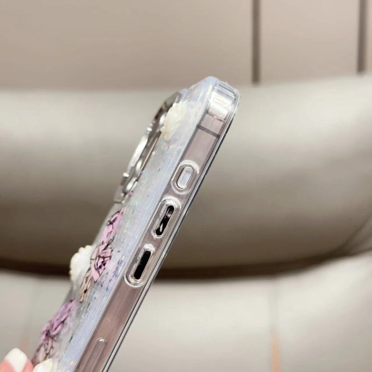 For iPhone 16 Plus Glitter 3D Butterfly TPU Phone Case(Blue) by buy2fix