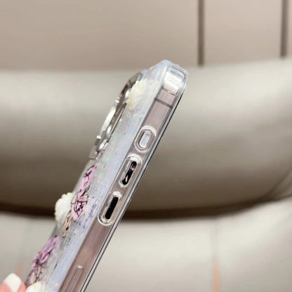 For iPhone 16 Pro Max Glitter 3D Butterfly TPU Phone Case(Blue) by buy2fix