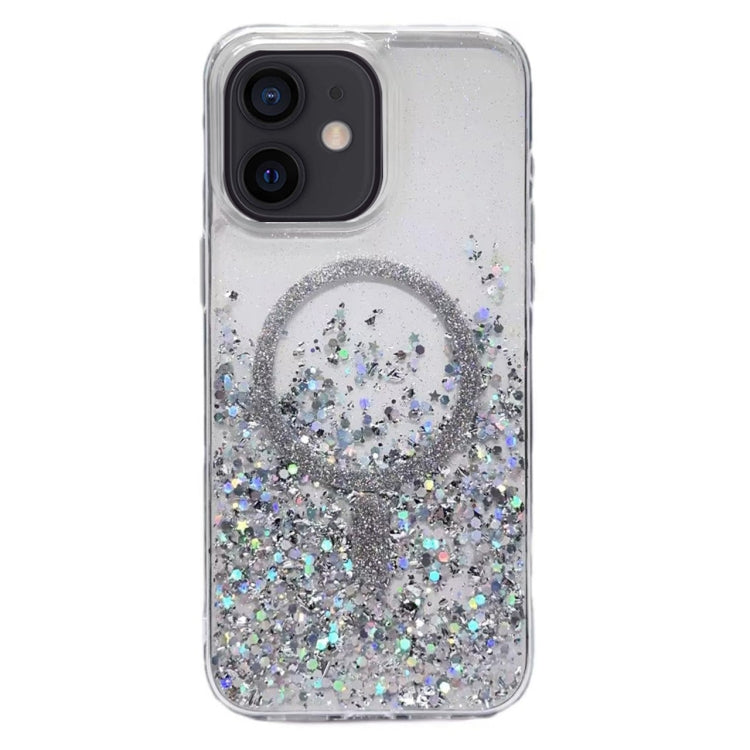 For iPhone 11 Gradient Glitter MagSafe PC Hybrid TPU Phone Case(Gradient Silver) by buy2fix